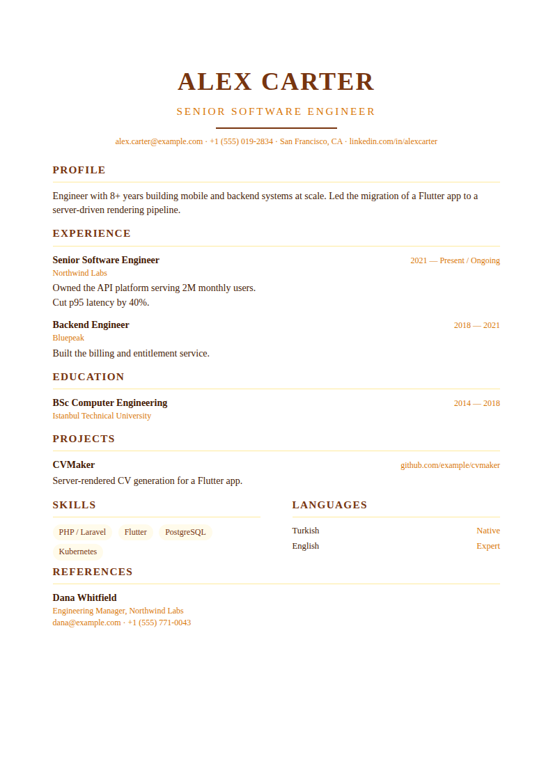 Serif Amber