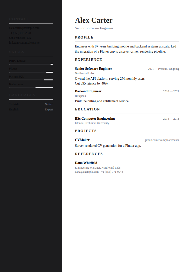 Sidebar Charcoal